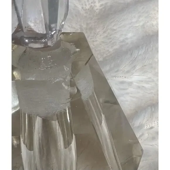 Set of 2 Crystal Lead Cut Clear Glass Perfume Bottles with Stoppers Vanity Decor - Picture 5 of 16